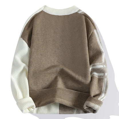 Pull Homme Col Rond Colorblock Hiver