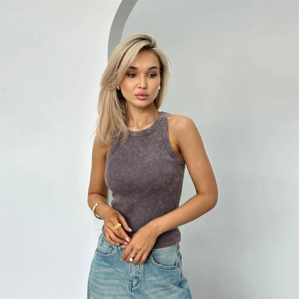 Débardeur Femme Chic en Coton avec Décolleté Élégant