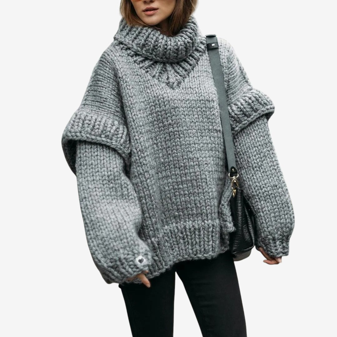 Pull Femme Col Roulé Manches Longues Doux et Chaud - PanierRoyale