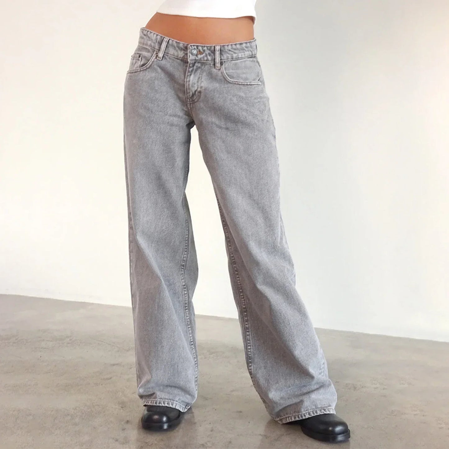 Jean Femme Large Vintage Blanc