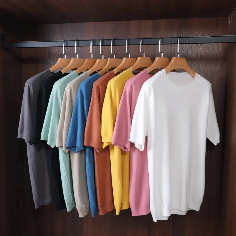 T-Shirt Homme Cachemire Rond de Cou