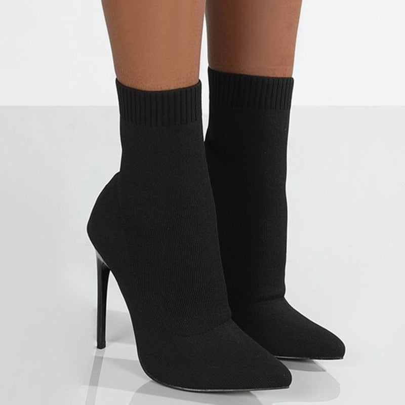 Bottines Féminines à Bout Pointu et Confortables