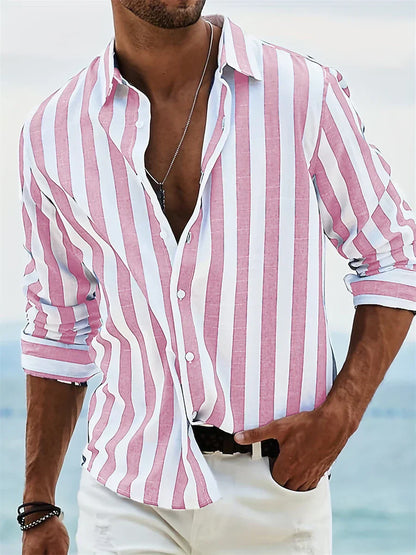 Chemise Homme Lin Biologique Bleu Clair Été
