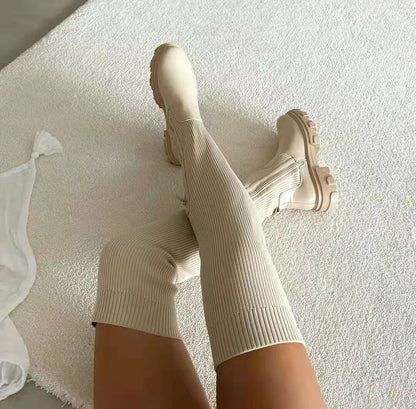 Bottines Femme Talon Bas et Semelle Épaisse