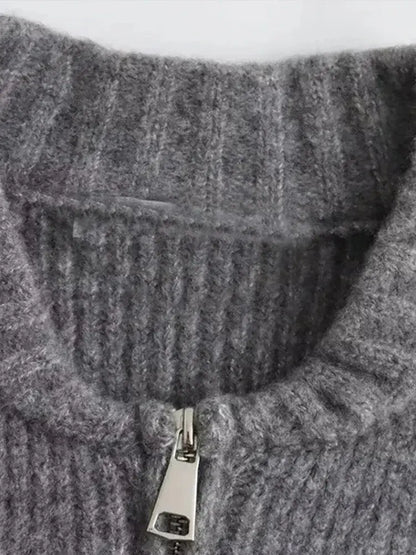 Mia | Strickjacke mit Langarm und Reißverschluss Zendoo.de
