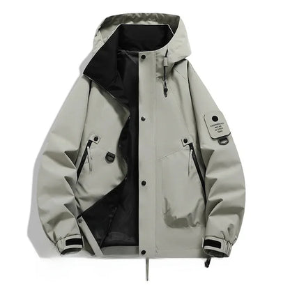 Parka Homme Capacité Compartiments avec Capuche et Fermeture Éclair