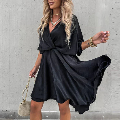 Robe Été Légère pour Femme - Décolleté en V et Taille Relâchée