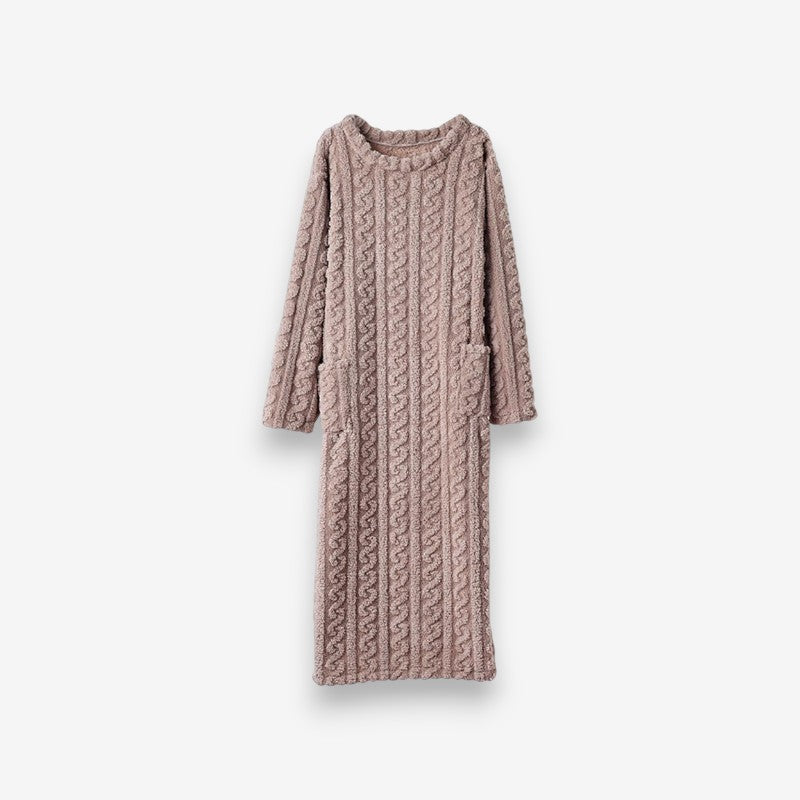 Robe Femme Manches Longues Col Rond avec Poche Pratique