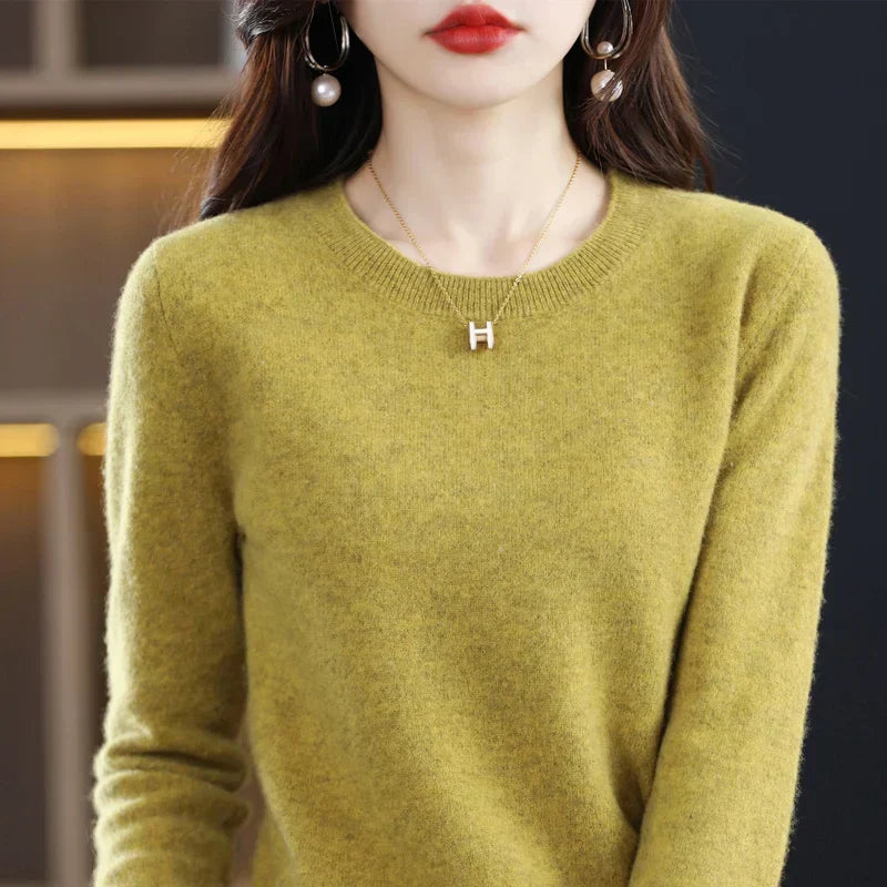 Pull Femme Cachemire Col Rond Coupe Confortable - PanierRoyale