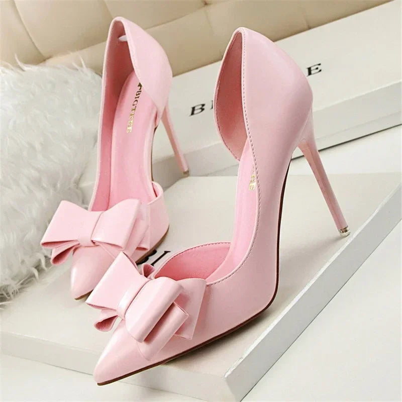 Chaussures Escarpins Talons Hauts à Nœud Délicat - PanierRoyale