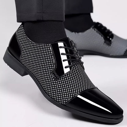 Chaussures Homme Cuir Noir Strass Élégantes