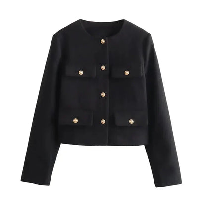 Veste Femme Élégante Taille Cintrée à Fermeture Éclair