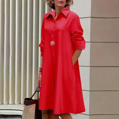 Robe femme chemisier rouge élegant et chic - PanierRoyale