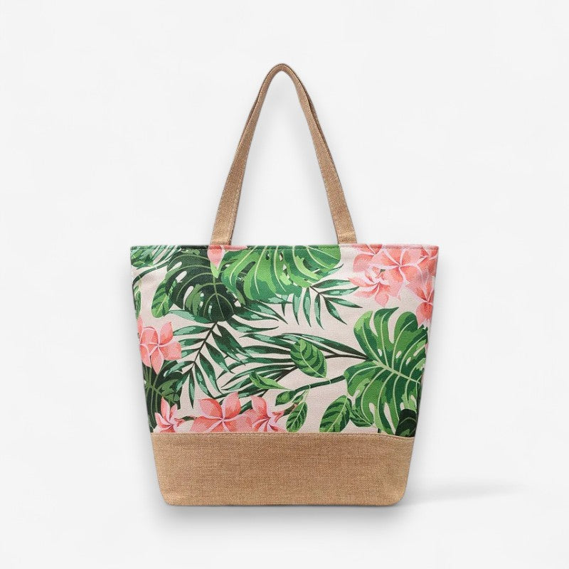 Sac à main floral avec fermeture zip rapide