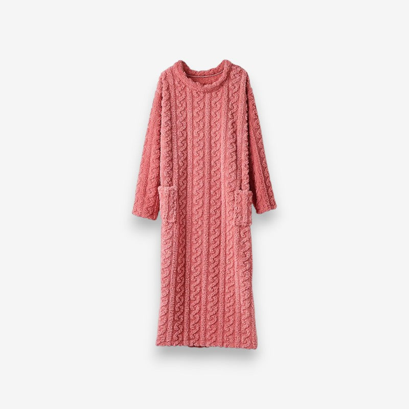 Robe Femme Manches Longues Col Rond avec Poche Pratique