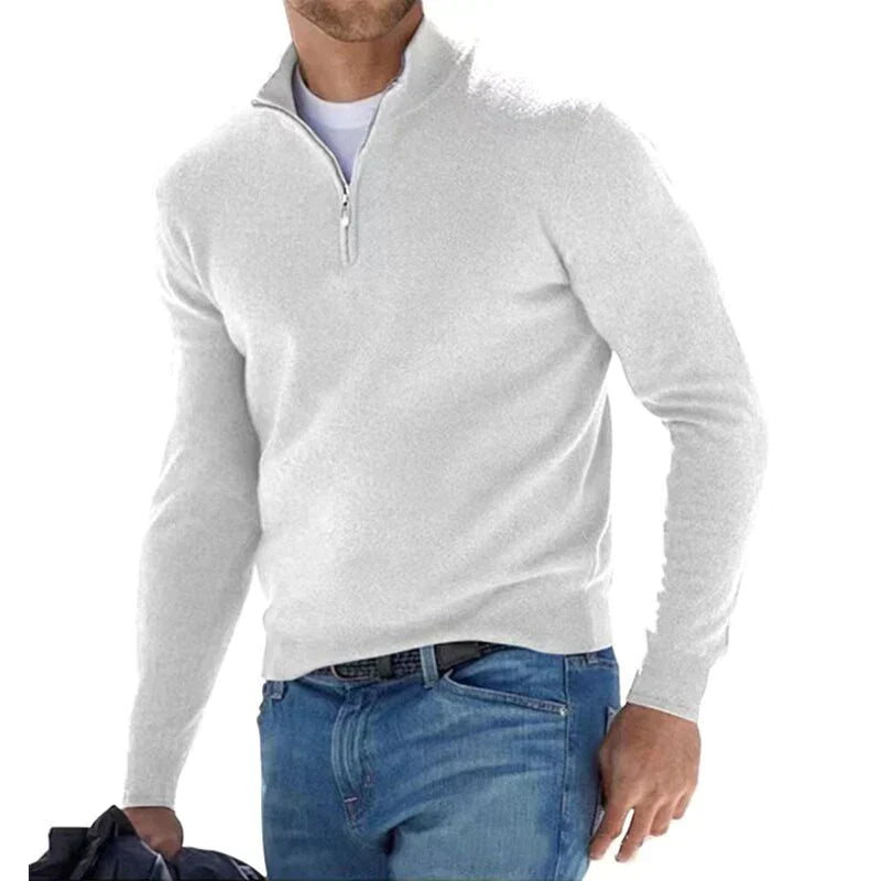 Pull Homme Zippé Chaud et Décontracté pour Hiver