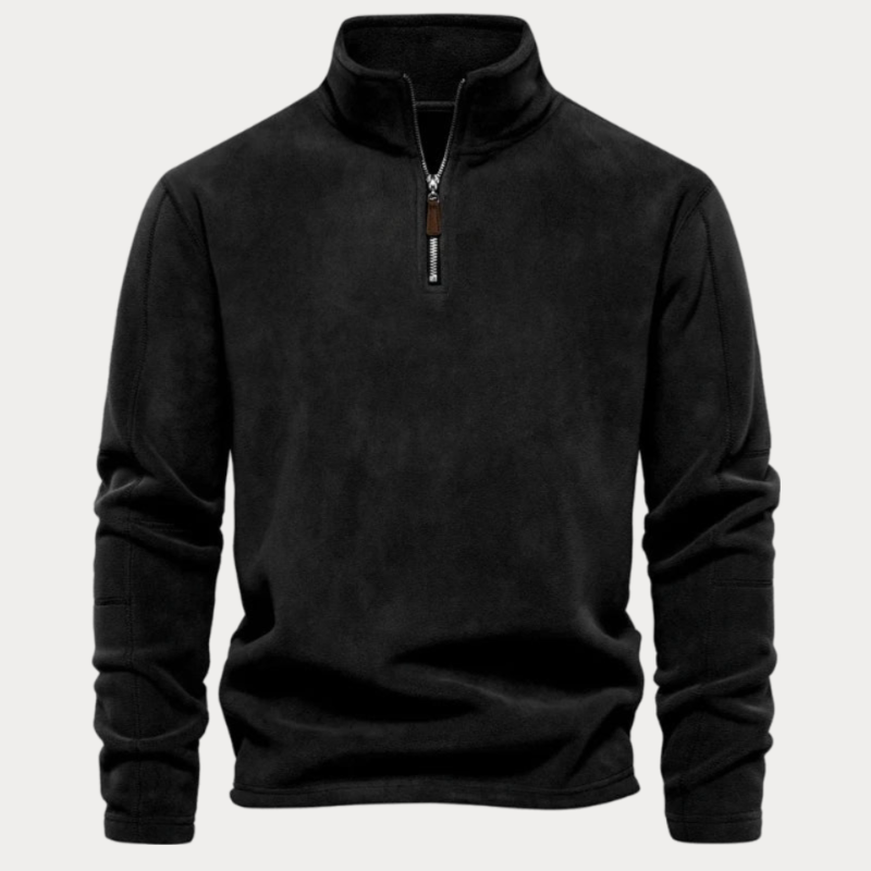 Pull Polaire Brun Homme avec Fermeture Éclair
