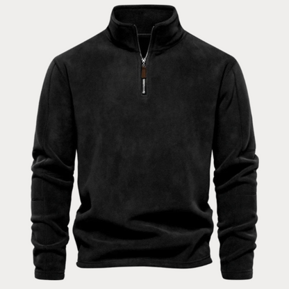 Pull Polaire Brun Homme avec Fermeture Éclair