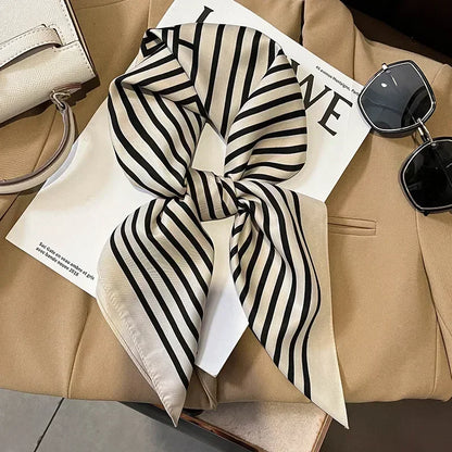 Foulard Carré Femme Satin Imprimé Multi-usage