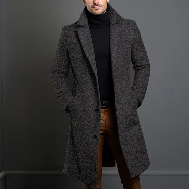 Manteau Femme Long Élégant avec Poches