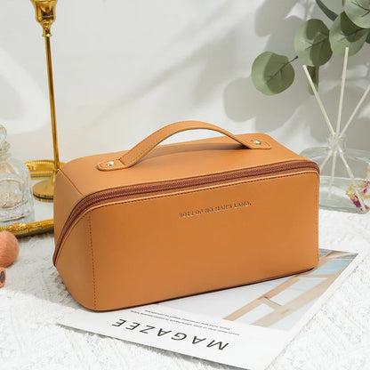 Trousse de toilette Femme Similicuir Poignée Fermeture Zippée