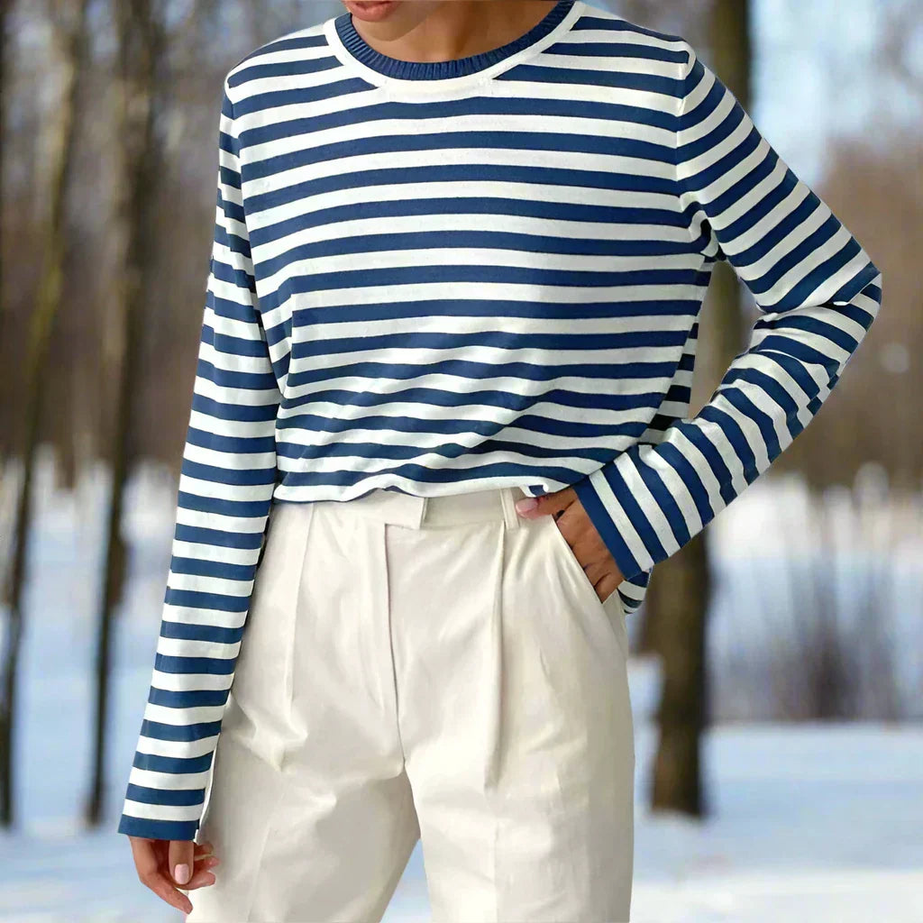 Chemise femme rayée décontractée manches longues