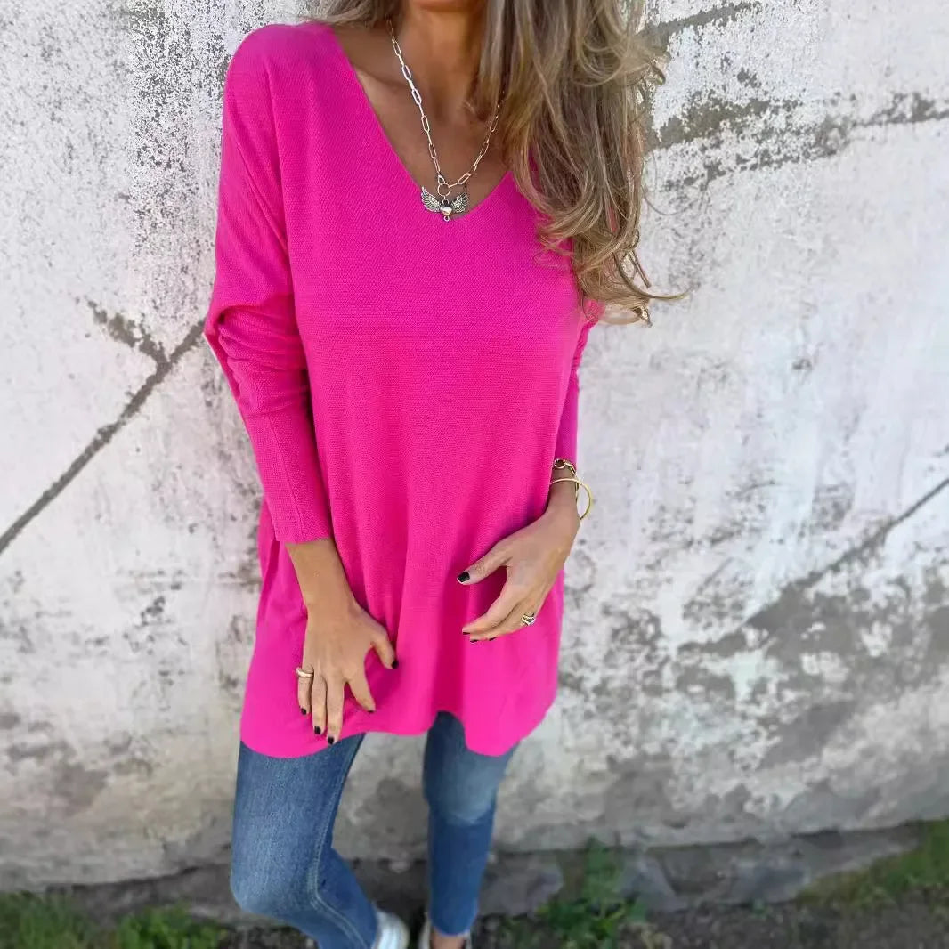 Pull Femme Col V Élégant pour Automne