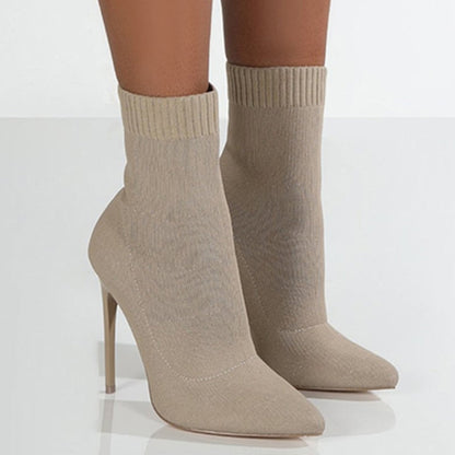 Bottines Féminines à Bout Pointu et Confortables