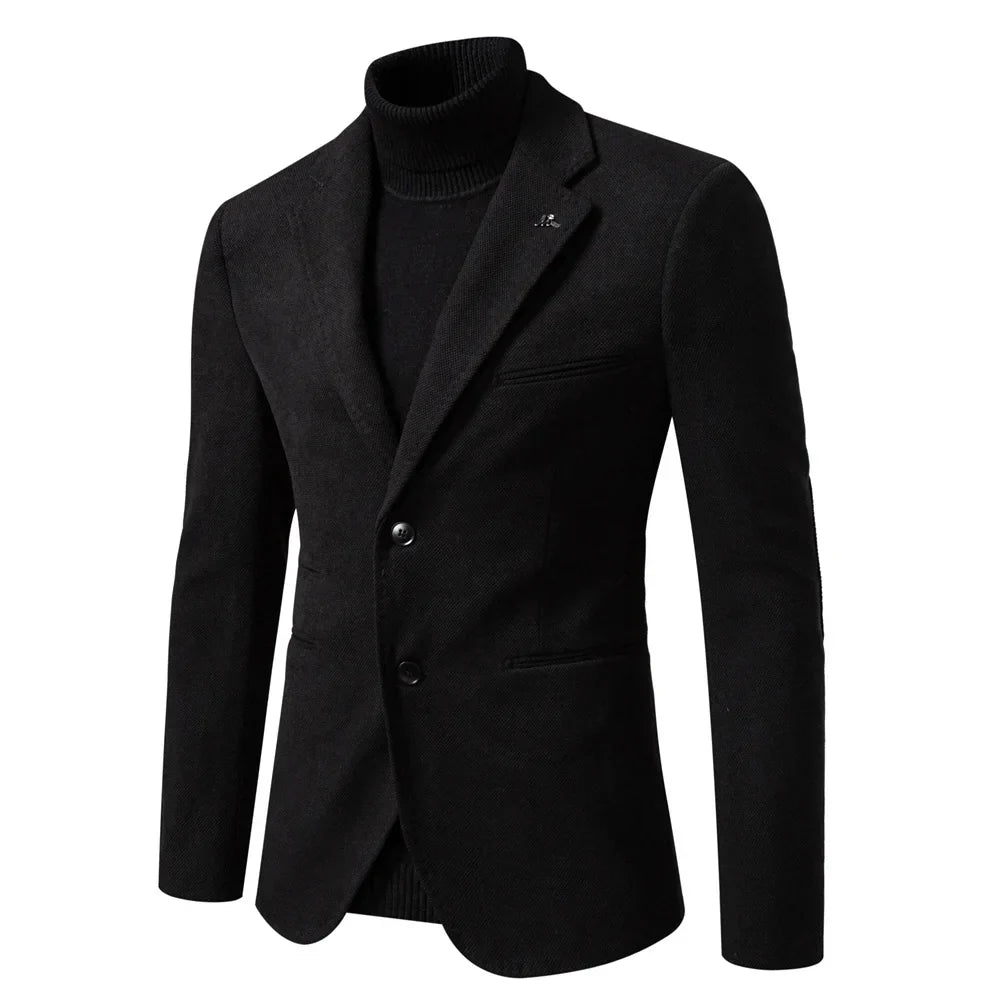 Blazer Homme Tissu Structuré Revers Classique Coupe Moderne