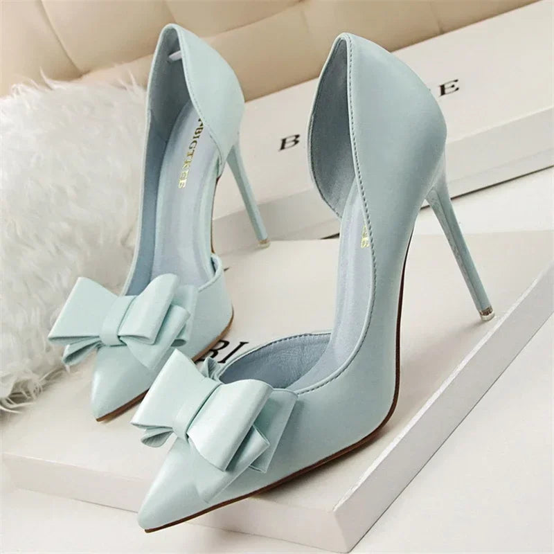 Chaussures Escarpins Talons Hauts à Nœud Délicat