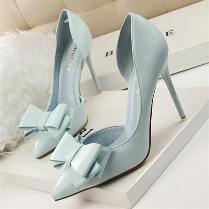 Chaussures Escarpins Talons Hauts à Nœud Délicat
