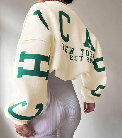 Sweat à Capuche Féminin Oversize Col Rond
