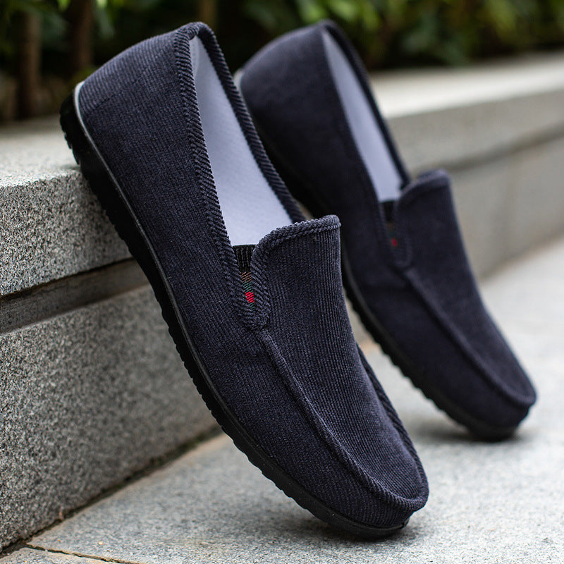 Chaussures Loafers Cuir Corduroy Confortables et Antiderapantes