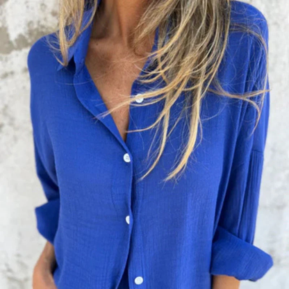 Chemise Femme en Lin Naturel Manches Longues Élégante