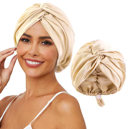 Bonnet de Nuit en Soie Douce et Élastique Lavande