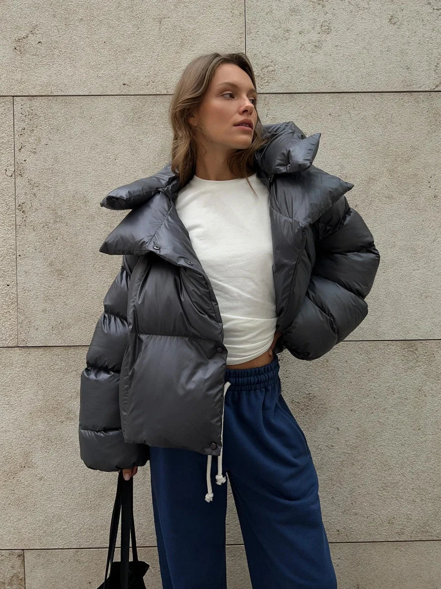 Veste polaire femme élégante anthracite - BerlinGlamour