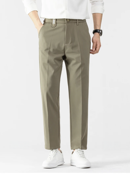 Pantalon Homme Beige Taille Haute Confort et Élégance