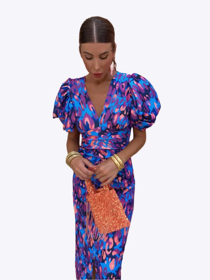 Robe Féminine à Manches Bouffantes Décontractée - PanierRoyale