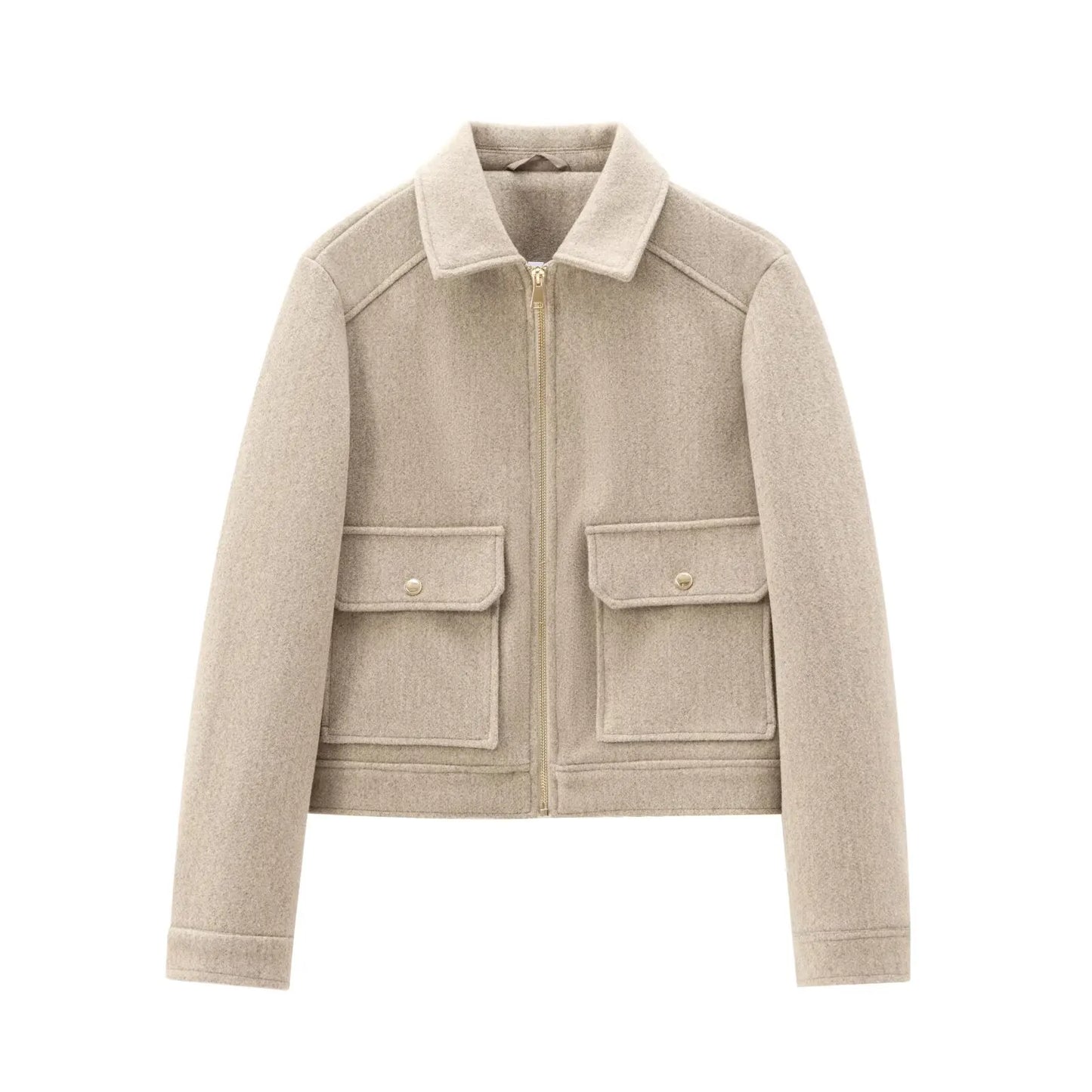 Veste Femme Décontractée Zippée Mélange Laine