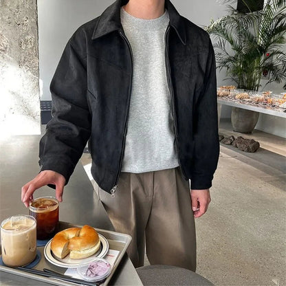 Manteau Cuir Homme Chic Hiver