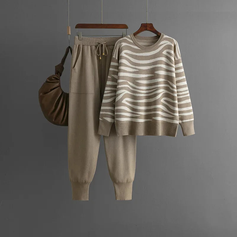Cardigan Femme Cachemire Zébré Doux et Chic - PanierRoyale