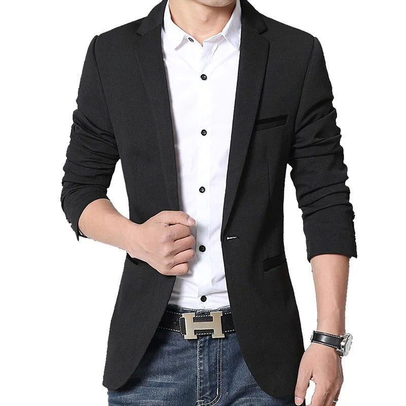 Blazer Homme Noir Classique Élégant