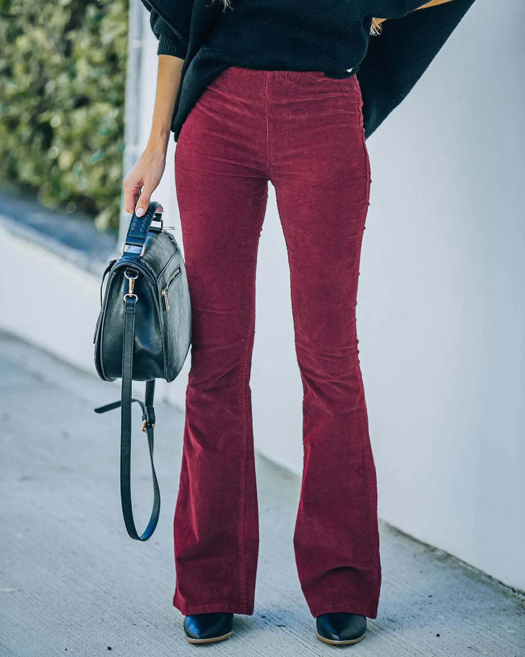 Pantalon Féminin Flare Élégant Taille Haute