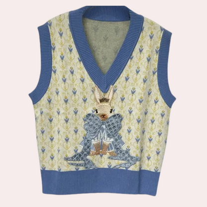 HENRICA - Gilet Tricoté Décoré pour Femmes
