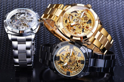 Montre Homme Élégante Verre Cristal Transparent