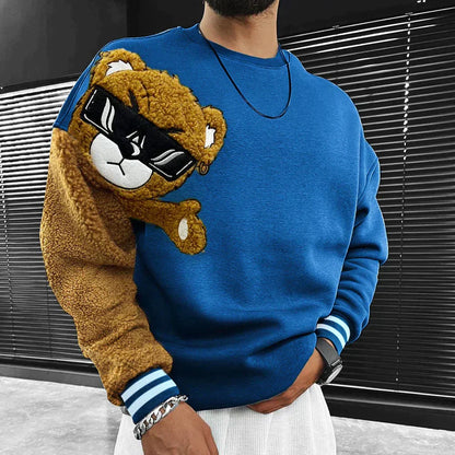 Sweat Homme Hiver épais et chaud à manches rayées