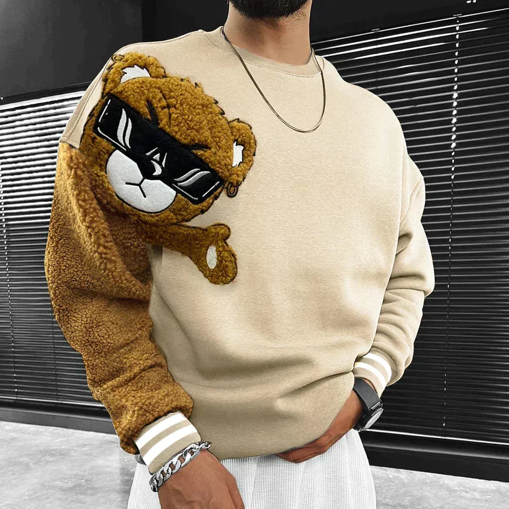 Sweat Homme Hiver épais et chaud à manches rayées