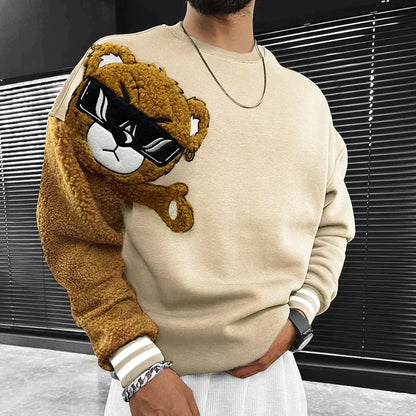 Sweat Homme Hiver épais et chaud à manches rayées