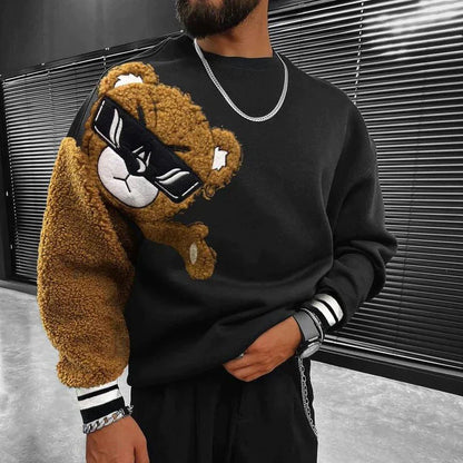 Sweat Homme Hiver épais et chaud à manches rayées
