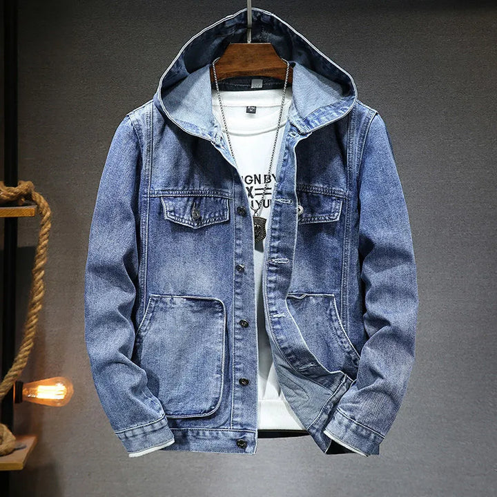 Veste denim oversize avec capuche pour homme - PanierRoyale